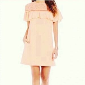 Gianni Bini Sady Sorbet Lace Pink Ruffle Dress